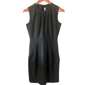 J. Crew Black Office Dress Sleeveless High Neck Wool Suiting Fabric Size 2P NEW